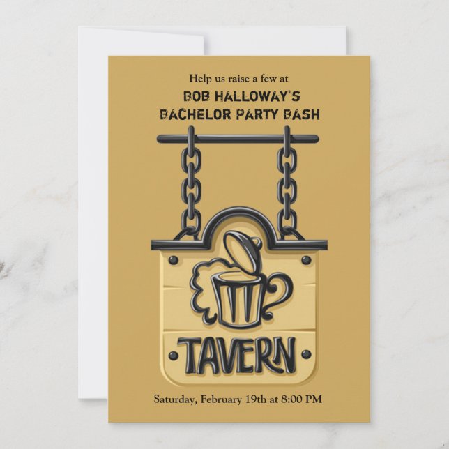 Panneau de taverne Invitation à une soirée d'enter (Devant)
