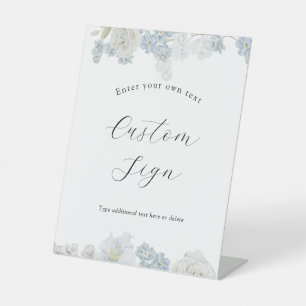 Panneau de texte personnalisé Blue Blossoms