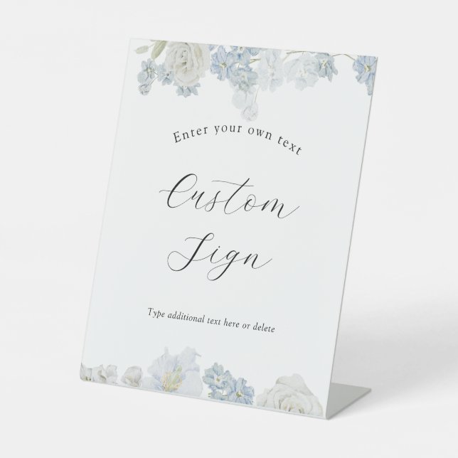 Panneau de texte personnalisé Blue Blossoms (Recto)