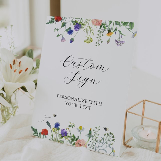 Panneau de texte personnalisé Champs de fleurs sau (Créateur téléchargé)