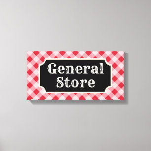 Panneau de toile de magasin général rétro