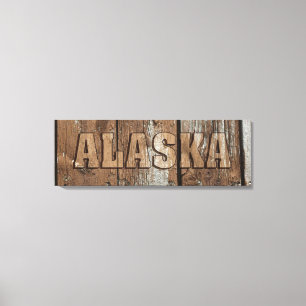 Panneau de toile en bois rustique de l'Alaska