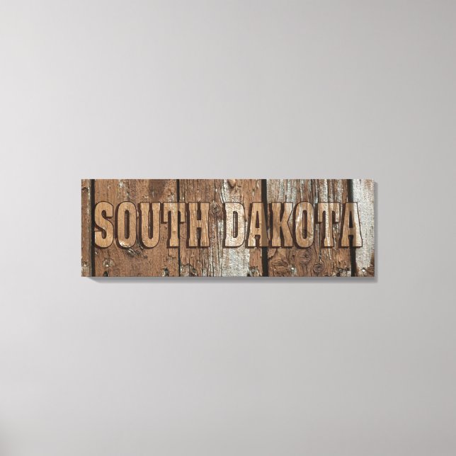 Panneau de toile en bois rustique du Dakota du Sud (Recto)
