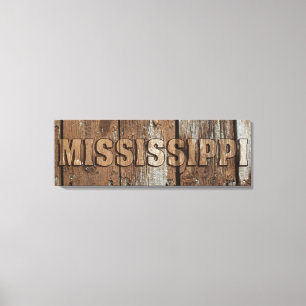 Panneau de toile murale en bois rustique Mississip