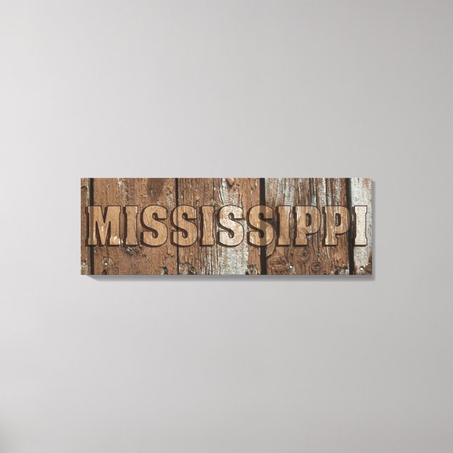 Panneau de toile murale en bois rustique Mississip (Recto)