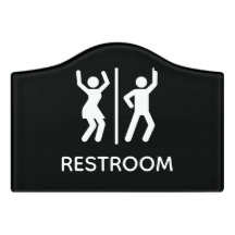 Panneau de toilette drôle Danse Party Signe de sal