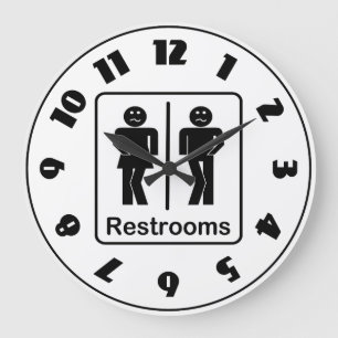 Panneau de toilettes Horloge