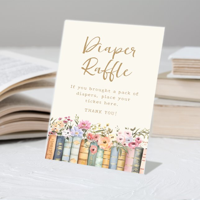 Panneau de tombola pour couches de livre (Book Diaper Raffle Sign by Painted Paperie
)