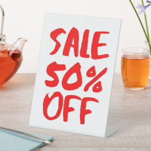 Panneau de vente à 50 % de réduction, signalisatio
