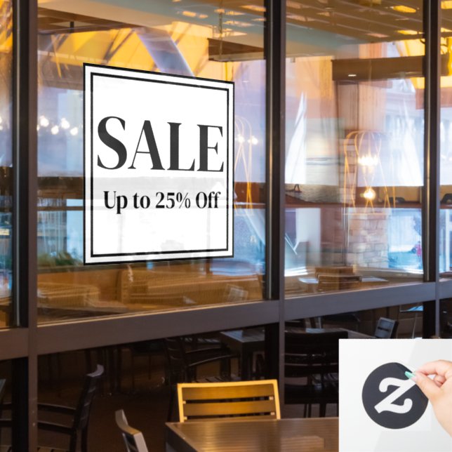 Panneau de vente en vitrine pour entreprise - Text (Fenêtre du restaurant)