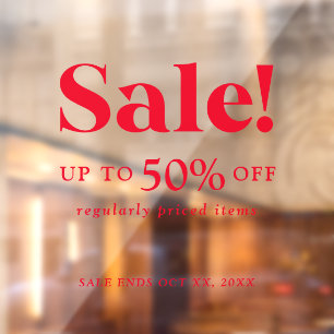 Panneau de vente rouge classique de vente au détai