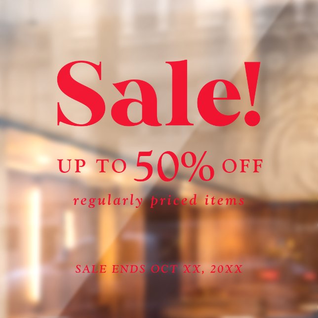 Panneau de vente rouge classique de vente au détai (Feuille 2)