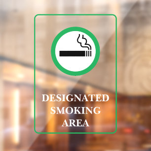 Panneau de zone fumeur vert et blanc en métal A-ca