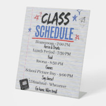 Panneau d'horaire de cours | Fête de rentrée scola