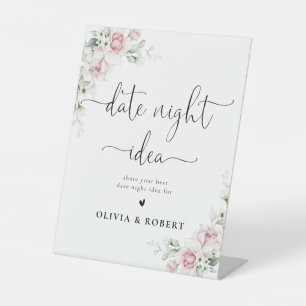 Panneau d'idée de soirée en amoureux à fleurs rose