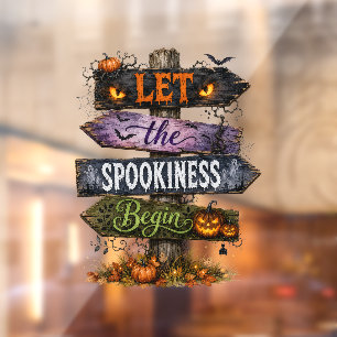 Panneau directionnel en bois Halloween effrayant