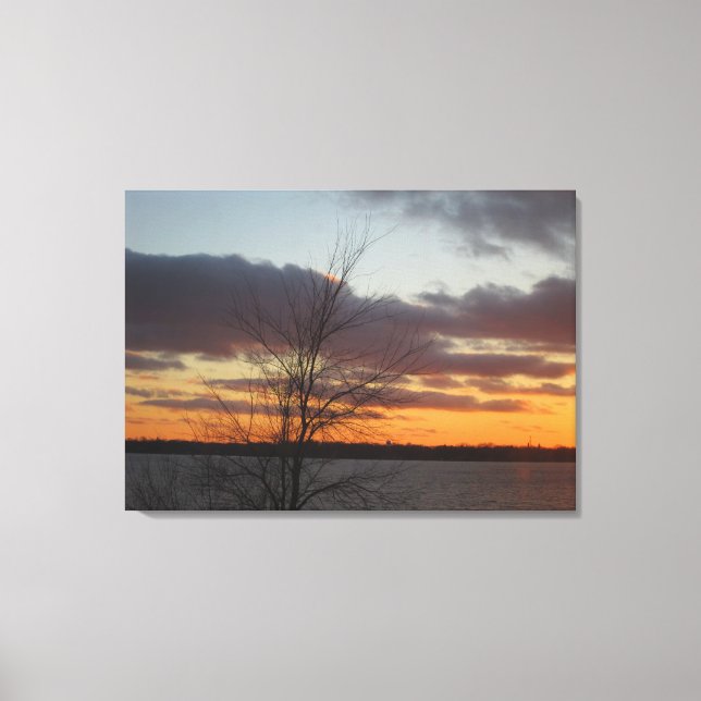 Panneau double de toile du coucher de soleil du la (Recto)