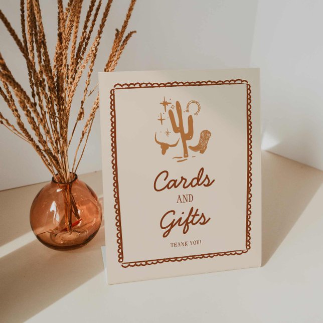 Panneau du Baby shower Cartes et Cadeaux de Cowboy (Western Baby Shower Cards and Gifts Sign)