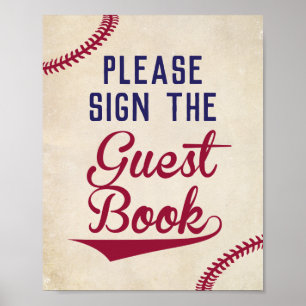Panneau du Baby shower de baseball du livre d'or