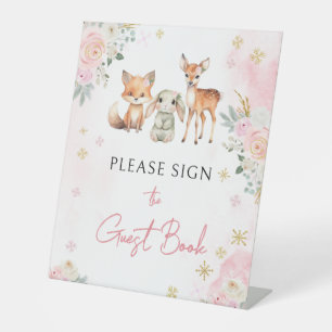 Panneau du baby shower d'hiver rose