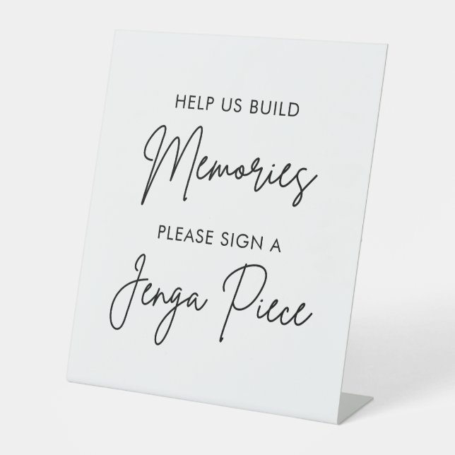 Panneau du livre d'hôtes mariage Jenga (Recto)