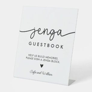 Panneau du livre d'hôtes mariage Jenga
