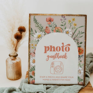 Panneau du livre d'invité photo fleur sauvage