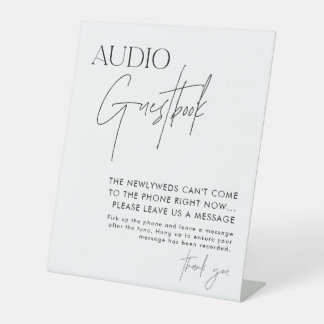 Panneau du livre d'or audio, minimaliste moderne M