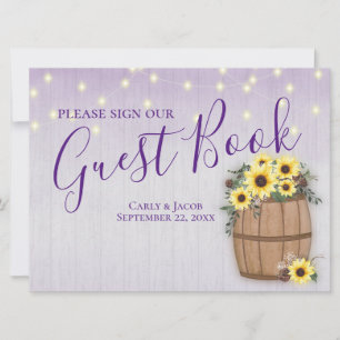 Panneau du livre d'or Barrel des tournesols