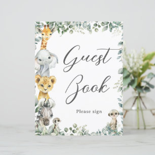 Panneau du livre d'or Budget Jungle Animaux Baby G