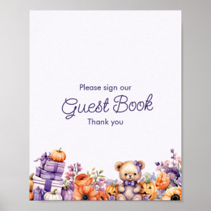 Panneau du livre d'or du Baby shower d'automne du