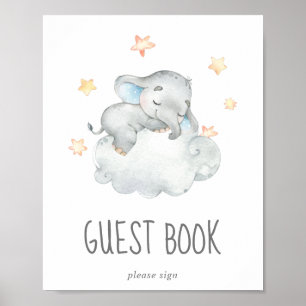 Panneau du livre d'or du Baby shower Little Elepha