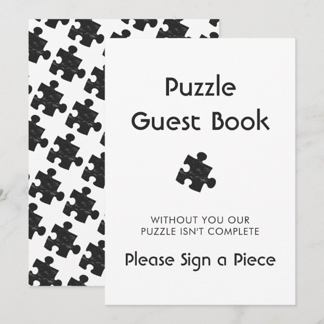 Panneau du livre d'or du mariage Puzzle (Devant / Derrière)