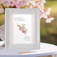 Panneau du livre d'or Mariage imprimable Cherry Bl