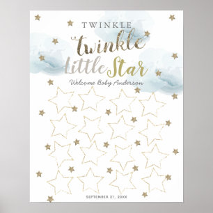 Panneau du livre d'or Twinkle Little Star Blue