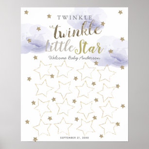 Panneau du livre d'or Twinkle Little Star Lavender