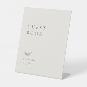 Panneau du Mariage du livre d'invité à la crème mi