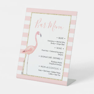 Panneau du menu de la barre de Flamant rose