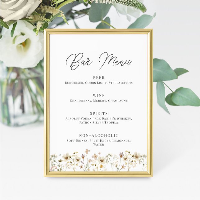 Panneau du menu de la barre de Mariage Fleur sauva (Créateur téléchargé)