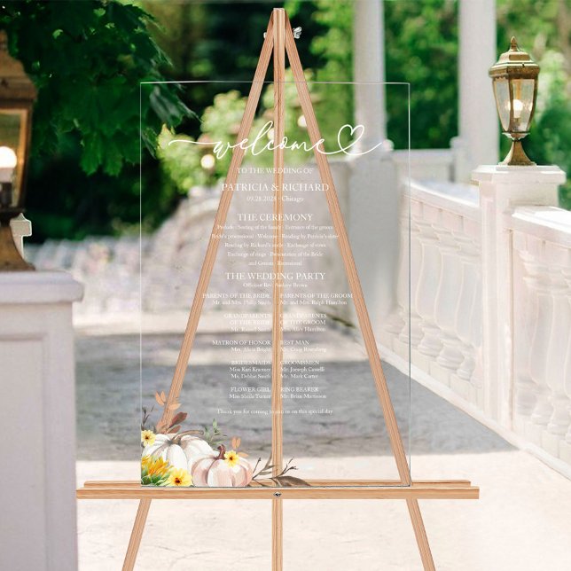 Panneau du programme Mariage de automne citrouille (Créateur téléchargé)