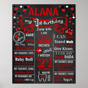 Panneau du tableau de bord LadyBug First Birthday