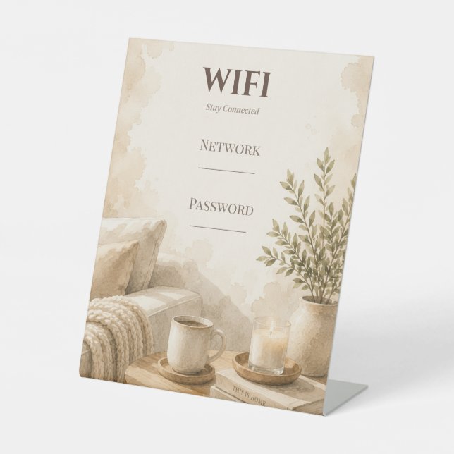 Panneau élégant de mot de passe Wifi Airbnb (Recto)