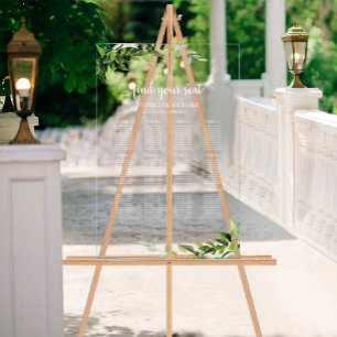 Panneau En Acrylique 12 Tables Plan Mariage de verdure