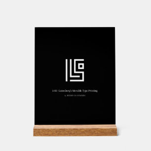 Panneau En Acrylique 1450 Typographie Mobile Minimaliste Gutenberg