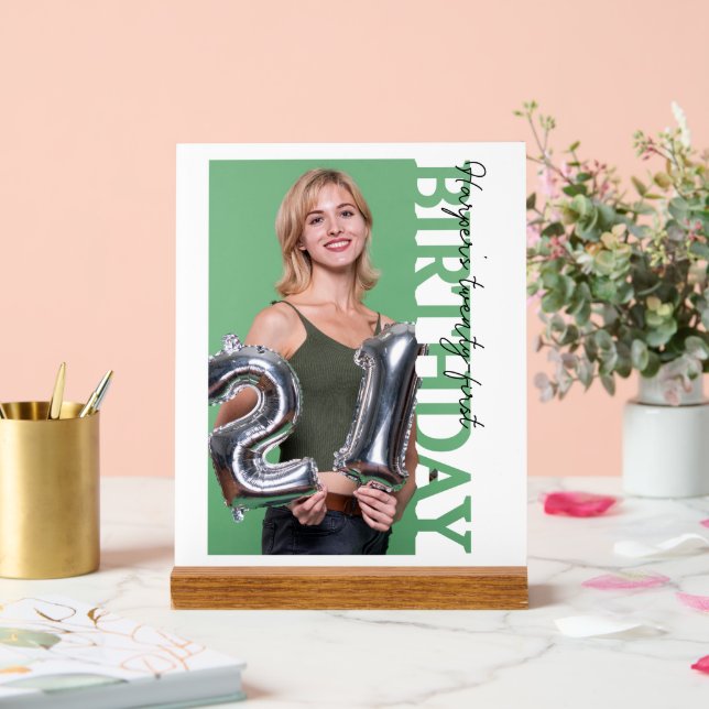 Panneau En Acrylique 21st Birthday Photo college Party  (Mariage)