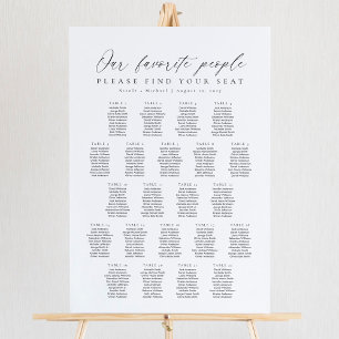 Panneau En Acrylique 22 Tables Plan de table personnes préférées graphi