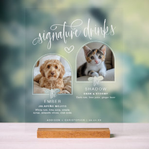 Panneau En Acrylique 2 Photo Mariage de Animaux de compagnie Signature 