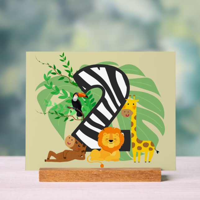 Panneau En Acrylique 2 years old! Happy Birthday baby! (Neutre)