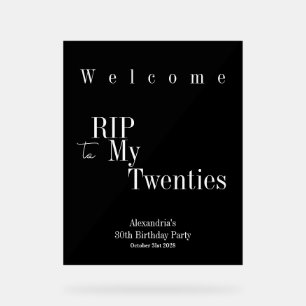 Panneau En Acrylique 30e anniversaire RIP 20s Fête Bienvenue