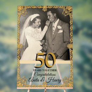 Panneau En Acrylique 50e anniversaire de mariage ou toute année